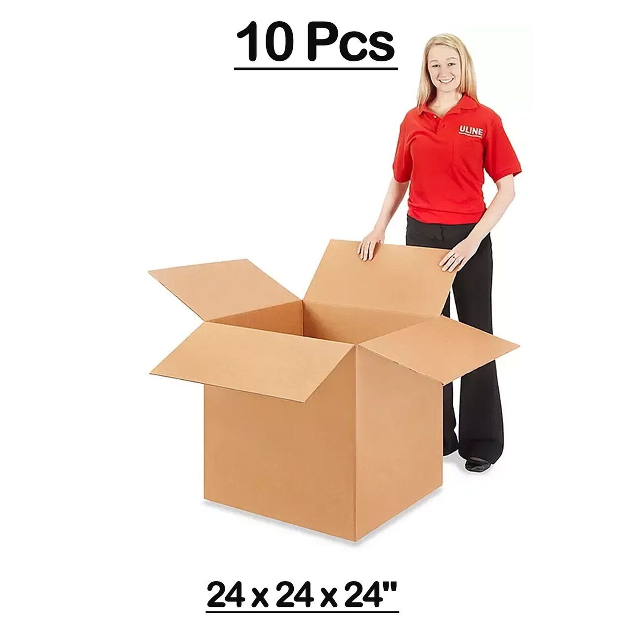 10 Pcs Extra Large Corrugated Shipping Boxes 24 x 24 x 24 Inch for Packing Odd Shaped Items